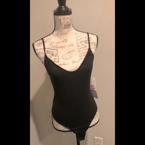 Black “celebrity pink” bodysuit